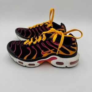 Nike Air Max Plus TN Black Pink Orange Yellow Running Shoes Youth Size 4Y